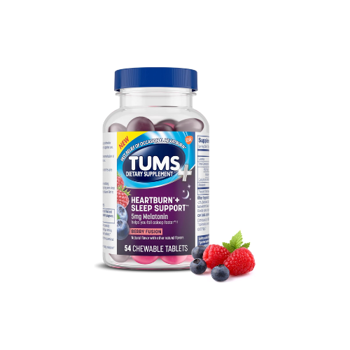 TUMS Heartburn Plus Sleep Support Tablets - 54 Count