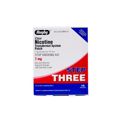 Rugby Clear Nicotine Patches Step 3 - 7mg (14 Count)
