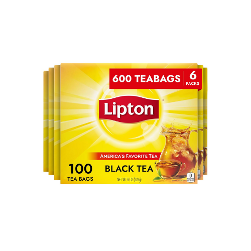 Lipton Black Tea Bags 600 Total Bags (100ct - Pack of 6)