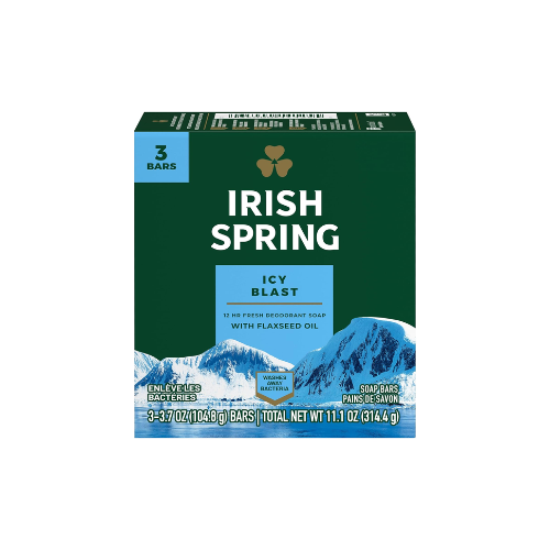Irish Spring Icy Blast Soap – 3-Bar Pack for Long-Lasting Freshness