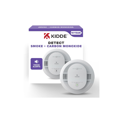 Kidde Smoke & CO Detector – 10-Yr Battery, Voice Alerts