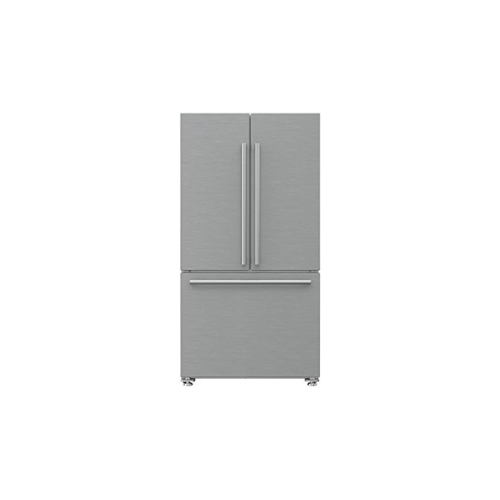 36" French Four-Door Stainless Steel Refrigerator with auto Ice Maker, Water Dispenser
