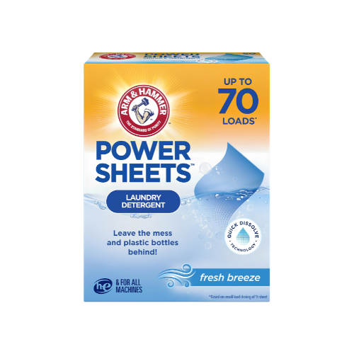 ARM & HAMMER Power Sheets Laundry Detergent, Fresh Breeze, 35 Count 6/CS