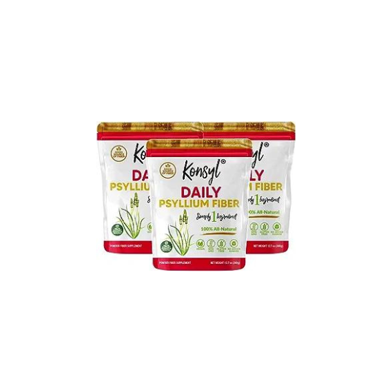 Konsyl Daily Psyllium Fiber, 3 Pack, 360g Gusset Bag