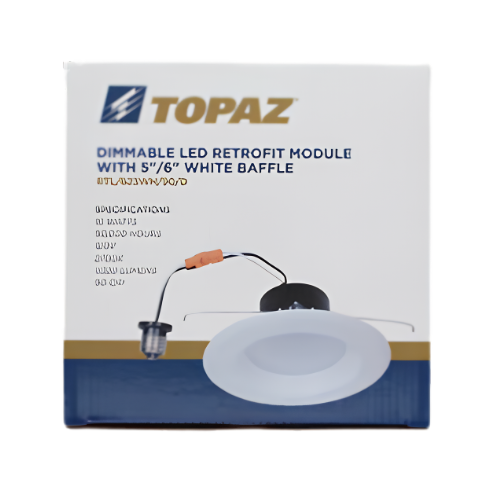 Topaz Dimmable LED Retrofit Module 5/6 Inch White Baffle