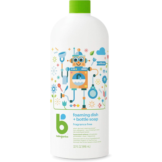 Babyganics Foaming Dish & Bottle Soap Refill 32 fl oz