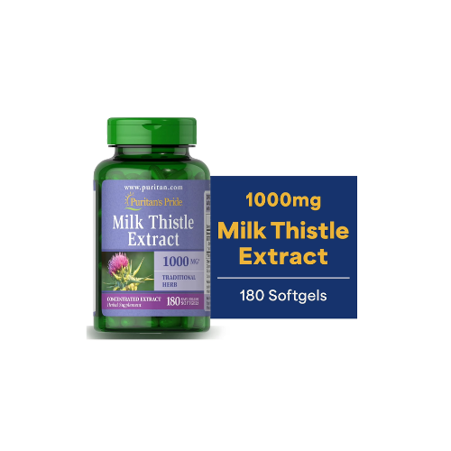 Puritan's Milk Thistle 4:1 Extract 1000mg 180 Softgels