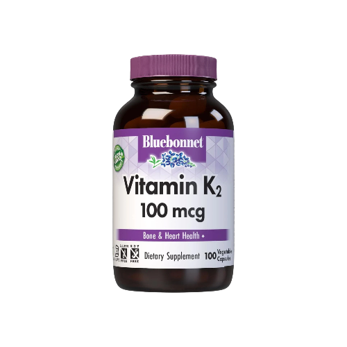 Bluebonnet Nutrition Vitamin K2 100 mcg 100 Vegetable Capsules