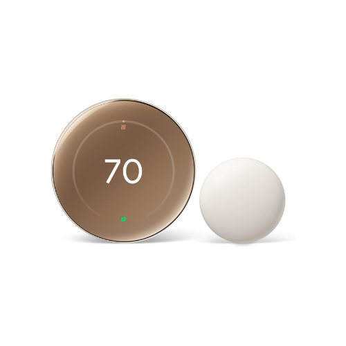Google Nest Learning Thermostat (4th Gen, 2024) Polished Gold