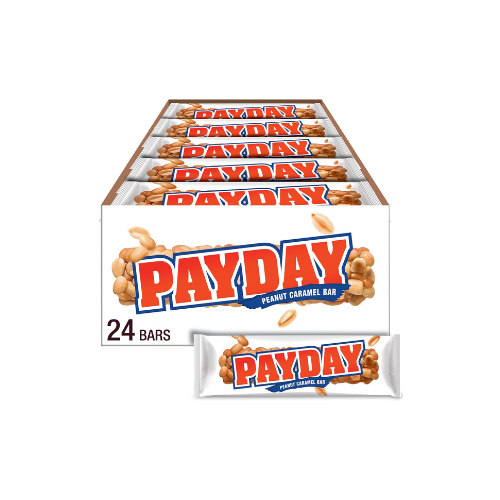 PAYDAY Peanut Caramel Candy Bars, 1.85 oz, 24-Count Box