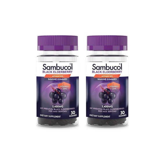 Sambucol Black Elderberry Gummies with Vitamin C 30 count, pack of 2