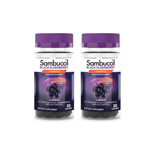 Sambucol Black Elderberry Gummies with Vitamin C 30 count, pack of 2