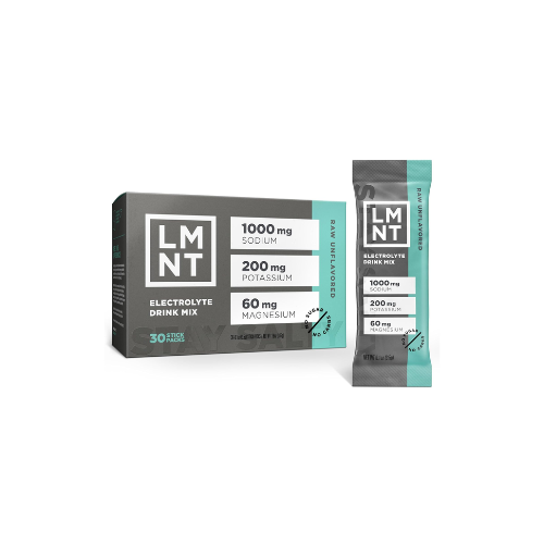 Drink LMNT Zero Sugar Electrolytes - Raw Unflavored Salt | 30-Count Drink Mix