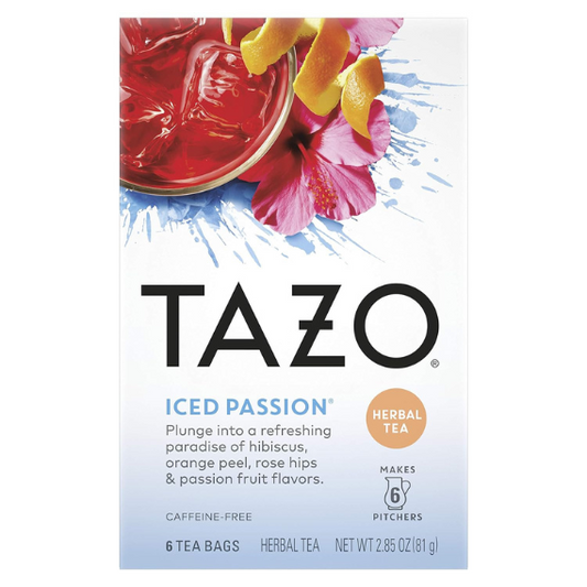 TAZO Iced Passion Herbal Tea Bags, 6 Count