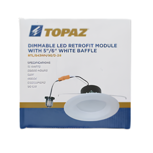 Topaz Dimmable LED Retrofit Module 5/6 Inch White Baffle 4000K