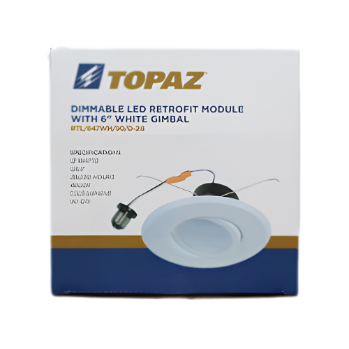 Topaz Dimmable LED Retrofit Module 6 Inch White Gimbal