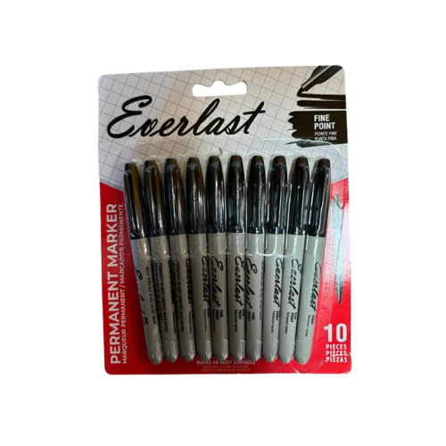 Everlast Black Permanent Marker 10 Pk Fine Point