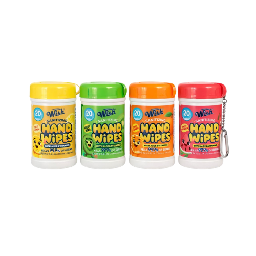 Wish Hand Wipes Keychain 4 Pack – Travel Size Wet Wipes