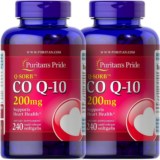 Puritan's Pride QSORB CoQ10 200 mg (2 Pack of 240 softgels)