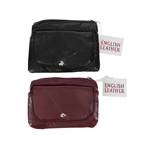 ENGLISH LEATHER 3 COMPARTMENT CLUTCH- ASST