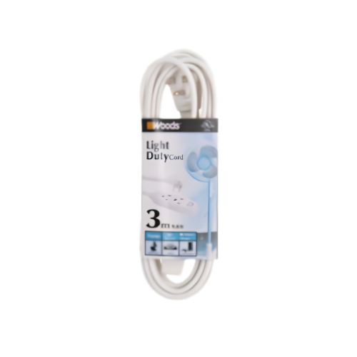 WOODS 16/3 9.8' 3-OUTLET CORD - WHITE
